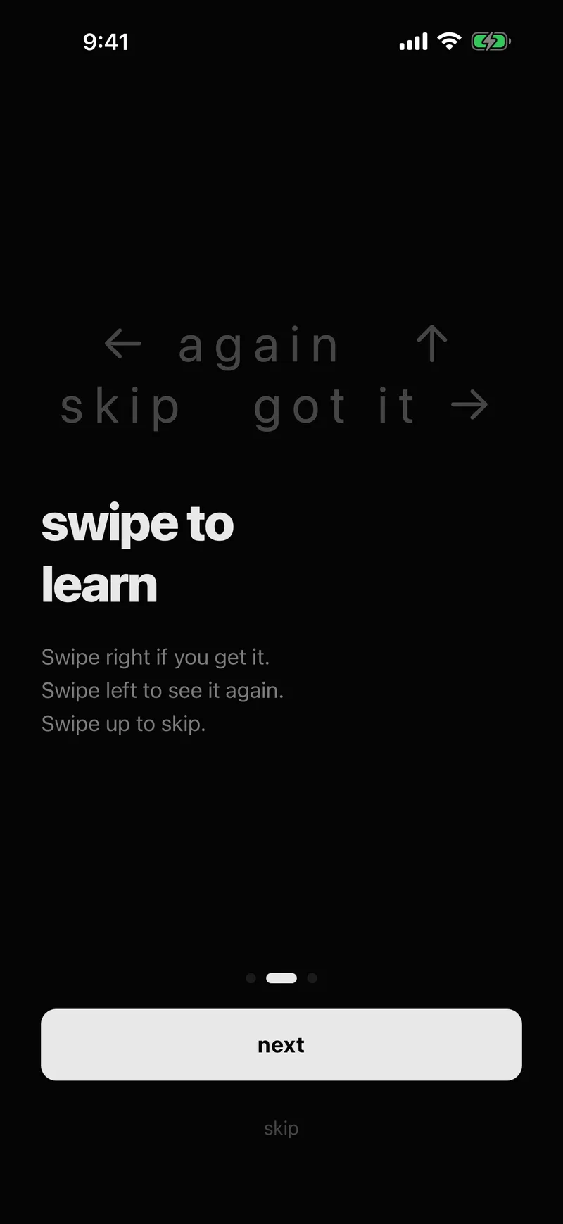 doomscroll swipe-to-learn card feed